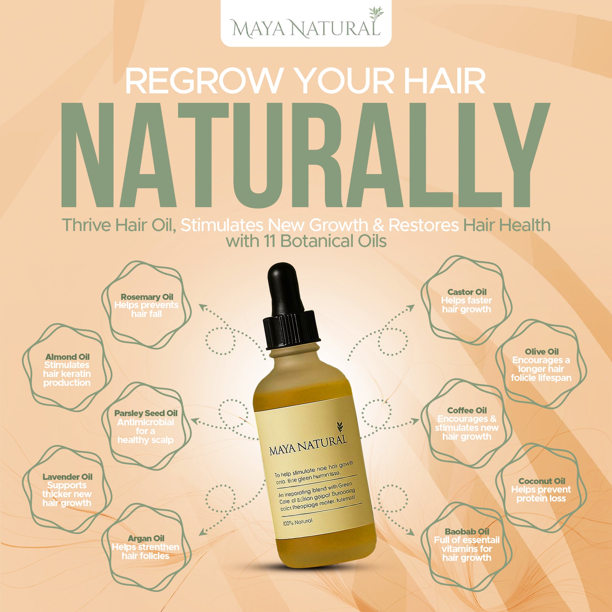 Maya Natural Elixir Mix Growth & Volume Oil